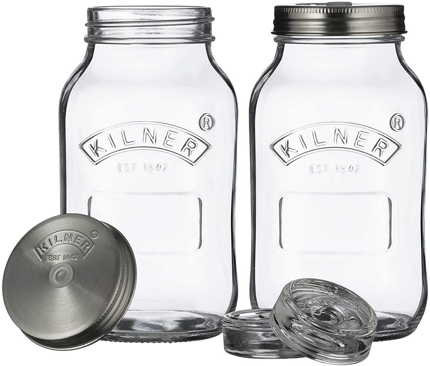 KILNER Kochtopf Kilner, Fermentiergläser-Set, 2er Set à 1 Liter von KILNER