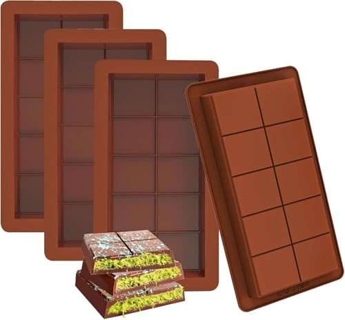 Schokoladenform Silikon Dubai 4 Stück Schokoladen Form Tief Schokoladen Silikonform Silikon Schokoladenform Tafel Tief für Schokolade Praline Süßigkeiten (2) von KILPDNZA