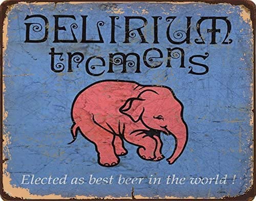 KILSPU Delirium Tremens Metallschild im Vintage-Stil, Eisenmalerei für drinnen und draußen, Zuhause, Bar, Kaffee, Küche, Wanddekoration, 20,3 x 30,5 cm KILSPU Delirium Tremens Metallschild im Vintage-Stil, Eisenmalerei für drinnen und draußen, Zuhause, Bar, Kaffee, Küche, Wanddekoration, 20,3 x 30,5 cm von KILSPU