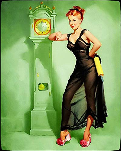 KILSPU Retro Blechschild Uhr Pub Pin Up Girl Retro Metall-Blechschild Wandschild Pinup Girl Cafe Art Decor Bar Pub 20,3 x 30,5 cm KILSPU Retro Blechschild Uhr Pub Pin Up Girl Retro Metall-Blechschild Wandschild Pinup Girl Cafe Art Decor Bar Pub 20,3 x 30,5 cm von KILSPU