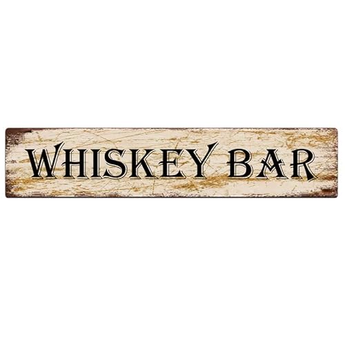 Whiskey Bar Aluminium Metallschild Poster Rustikales Blechschild Retro Wanddekoration 10 x 40 cm von KILSPU
