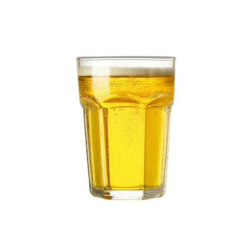 Chinesischer Haushalt, einfacher und exquisiter hitzebeständiger Glas-Bierkrug mit großem Fassungsvermögen, 800 ml dicker, sechseckiger Becher Chinesischer Haushalt, einfacher und exquisiter hitzebeständiger Glas-Bierkrug mit großem Fassungsvermögen, 800 ml dicker, sechseckiger Becher von KILUOMUG