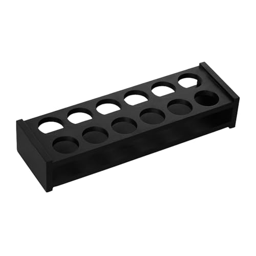 Nordic Wind Haushalt Einfach, exquisit und praktisch Holzimitat Becherhalter verdicktes Glas Bullet Cup [12 Löcher] schwarz-gerade von KILUOMUG
