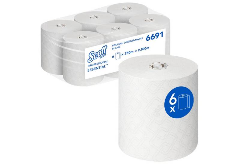 KIMBERLY-CLARK Papierhandtuch Handtuchrolle MAX weiß Nr. 6691, 19,8cmx350m, PA= 6 Rollen von KIMBERLY-CLARK