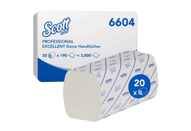 KIMBERLY-CLARK Papierhandtuch Papierhandtücher 25x23cm weiß Z/Z Falz 2-lagig PA= 20 x190 Blatt von KIMBERLY-CLARK