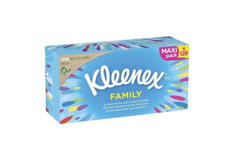 KIMBERLY-CLARK Papiertuchbox 15x KLEENEX XXL Family Box Kosmetiktücher Spender 1920 Blatt von KIMBERLY-CLARK