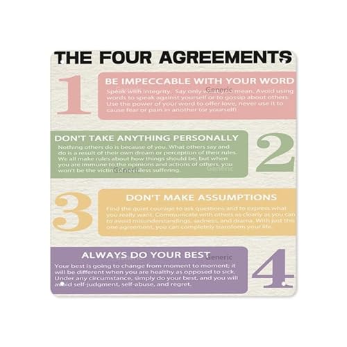 KIMGHDS Metall-Blechschild mit der Aufschrift "The 4 Agreements", englische Aufschrift: "Be Impeccable With Your Word Don't Take Anything Personally Don't Make Assumptions Always Do Your Best Cafe KIMGHDS Metall-Blechschild mit der Aufschrift "The 4 Agreements", englische Aufschrift: "Be Impeccable With Your Word Don't Take Anything Personally Don't Make Assumptions Always Do Your Best Cafe von KIMGHDS