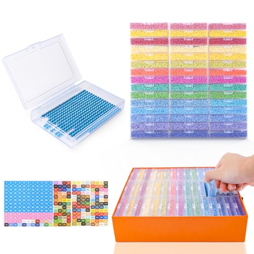 KIMIGO 45 Stück Diamond Painting Zubehör Boxen,Diamant Painting Bilder Komplett Kits,2-in-1 Diamond Painting Aufbewahrungsbox Schiffchen mit Deckel für Kleinteile, Maniküre, Perlen, Strasssteine KIMIGO 45 Stück Diamond Painting Zubehör Boxen,Diamant Painting Bilder Komplett Kits,2-in-1 Diamond Painting Aufbewahrungsbox Schiffchen mit Deckel für Kleinteile, Maniküre, Perlen, Strasssteine von KIMIGO