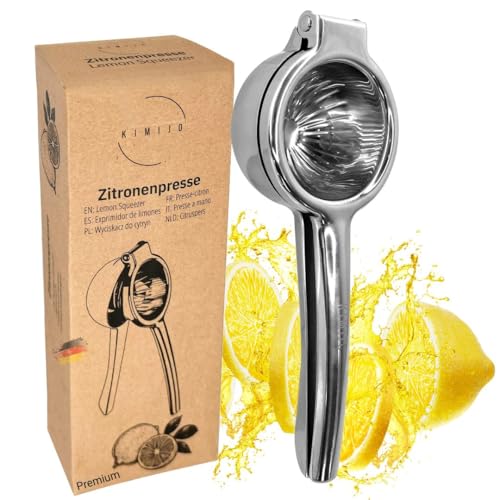 KIMIJO Premium Zitronenpresse aus Edelstahl - robuste Hand Zitruspresse, Lemon Squeezer - Säurebeständig & langlebig - Perfekt für Zitronen & Limetten von KIMIJO