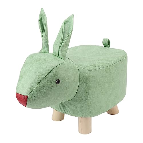 Animal Footstools, Internet -Promi Süße Niedrige Hocker Lazy Kleine Fußstütze -Ottomane mit Tive Form Osmanen Home Tier Hasen Wohnzimmer Cartoon Schuhbank Ed Stool (Green) von KIMISS