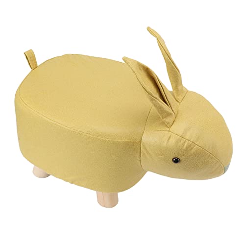 Animal Footstools, Internet -Promi Süße Niedrige Hocker Lazy Kleine Fußstütze -Ottomane mit Tive Form Osmanen Home Tier Hasen Wohnzimmer Cartoon Schuhbank Ed Stool (Yellow) von KIMISS