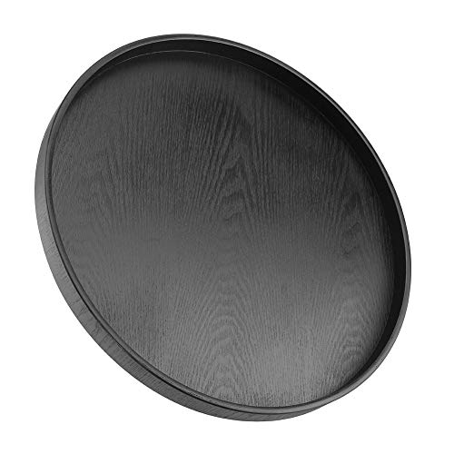 KIMISS Deko Tablett Schwarz ø37.5cm Modernes Rundes Schmuck Tablett für Kosmetik Süßigkeiten Snack Kaffee Butter Schlüssel Kerzen von KIMISS