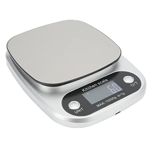Digitale Küchenwaage, Lebensmittel, Hohe Genauigkeit, Schnelle Reinigung, LED-Waage, Bildschirm, Blaue Hintergrundbeleuchtung, Zum Backen, Kochen, 19 Pfund, 10 Kg, von KIMISS