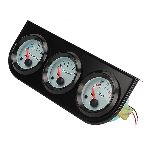 Dreifach-Messgerät-Kit - Universal Öl/Volt/Wasser Auto Wassertemperatur + Volt + Öldruckanzeige 52 mm Instrument Voltmeter (4-16V) Wassertemperatur(40-120℃) Öldruckanzeige (0-70KG) von KIMISS