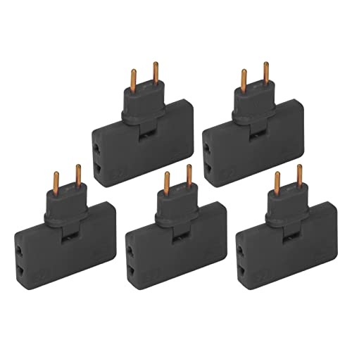 Eu-Steckdosenkonverter Eu-Steckdosenkonverter ABS, Messing 5-teiliger Eu-Steckdosenkonverter Kabellos 180-Grad-Verlängerung 1 Bis 3 Eu-Steckeradapter 110‑250 V (Schwarz) von KIMISS