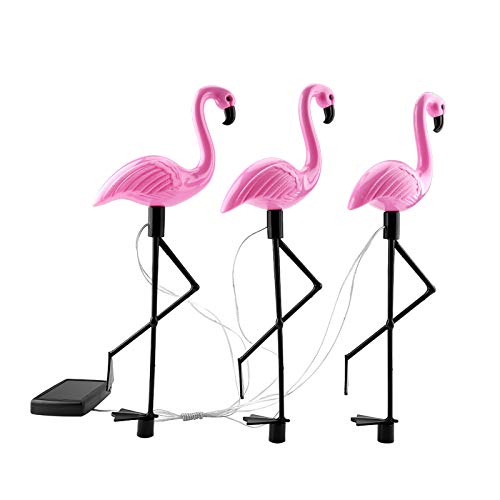 Gardenr Lights Outdoor Waterproofr Flamingos Pink Eco Friendly Ps 3 In 1 Led Flamingo Power Light For Outdoor Waterproof Yard Garden Lawn Lamp von KIMISS