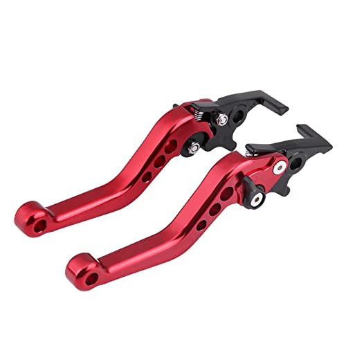 KIMISS 1 Paar Motorrad Hebel Bremsgriff Universal Aluminium Bremshebel Griff Doppelscheibe(Rot) moped von KIMISS