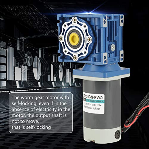 KIMISS 120W RV40 Wurmgetriebe Motordrehzahl CW/CCW mit Selbstverriegelung (12V) von KIMISS