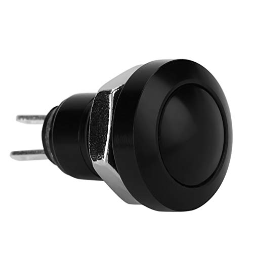 KIMISS 1A 24V 8mm Mini Wasserdicht Auto Momentary Push Button Power Switch Zink Aluminium Legierung(Swarchz) von KIMISS