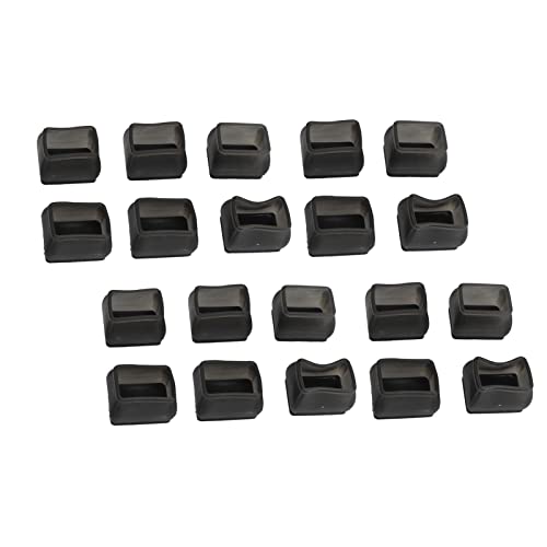 KIMISS 20 PCs Stuhl Barrbodenschutz - Rechteckige Transparente Schwarze Filzmatte, um das Geräusch zu Reduzieren und Kratzer an Holz- und Fliesenböden zu Verhindern (S) von KIMISS