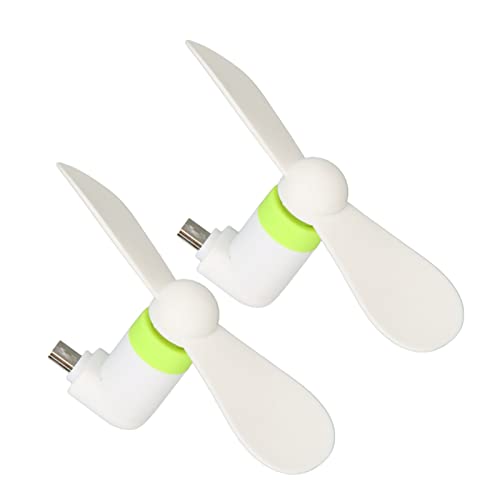 KIMISS 2er-Pack Handy-Lüfter, PCS-in-1, Smartphone-kompatibel, Tragbare Handy-Lüfter, Tasche, Reisen, Schnelle Kühlung für Tablets Im Sommer, Outdoor, mit Micro-USB- und von KIMISS