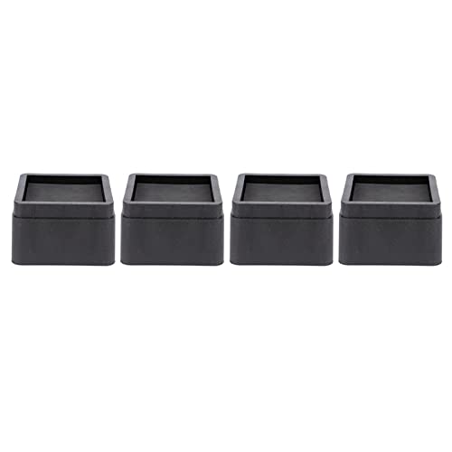 KIMISS 4PCS Stapelbare Bettstreifen - 2 "Schwarze Quadratmöbelbeine für Verbesserte Lagerung und Bodenschutz von KIMISS
