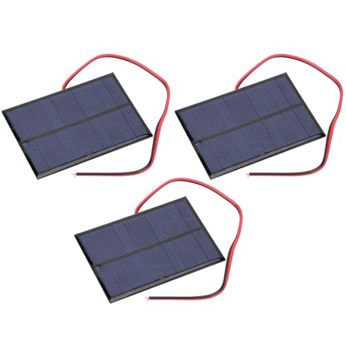 KIMISS 5V 1W Mini Solar Panel - 3pcs Kleine Leistungsmodulplatte mit 30 Cm Anschlusskabel für Solarprojekte von KIMISS