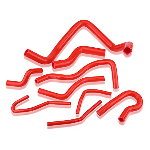 KIMISS 9 Stücke Silikon Auto Kühlerschlauch Kit für D15 D16 SOHC EG/EK 1992-2000(Rot) von KIMISS