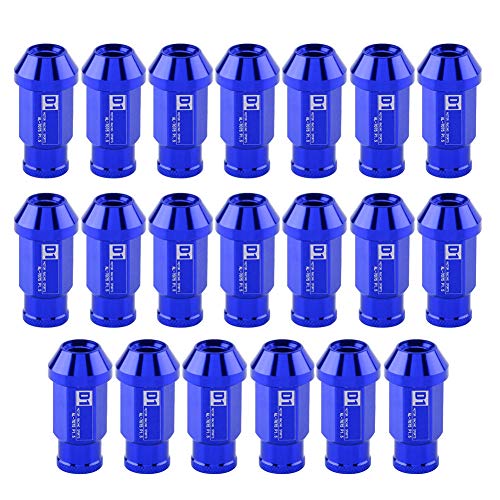 KIMISS Aluminium Autoreifenschraube, 20Pcs Radmuttern sichern Racing Radmutter M12X1.5(Blau) von KIMISS