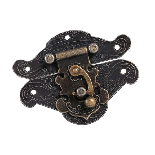 KIMISS Antique Retro Deco Latch Hasp Pad Lock für Holzschmuckschachtel - Zink -Legierungsschrank Hasp Teller in Bronzefarbe 5 Größen Erhältlich (M 66 * 54 mm) von KIMISS
