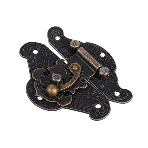 KIMISS Antique Retro Deco Latch Hasp Pad Lock für Holzschmuckschachtel - Zink -Legierungsschrank Hasp Teller in Bronzefarbe 5 Größen Erhältlich (Minni28*23 mm) von KIMISS