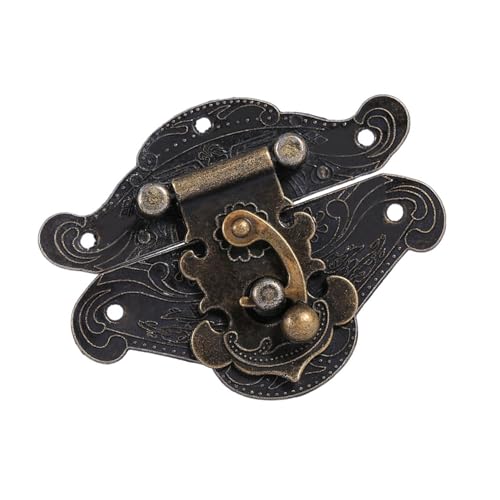KIMISS Antique Retro Deco Latch Hasp Pad Lock für Holzschmuckschachtel - Zink -Legierungsschrank Hasp Teller in Bronzefarbe 5 Größen Erhältlich (S 47 * 37 mm) von KIMISS