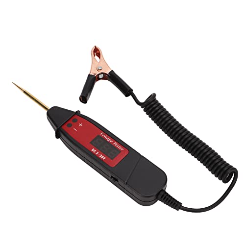 KIMISS Auto-Stromkreisprüfstift, Spannungsprüfstift, LCD-Digitalanzeige, Spannungssondendetektor, DC 3 V Bis 36 V, Spannungsprüfstift für die Fahrzeugwartung von KIMISS