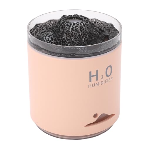 KIMISS Buntes Vulkanaussehen ätherische Öldiffusor - Aromatherapie und Luftfeuchtigkeitsdiffusor mit Nachtleuchten mit Großer Kapazität (PINK) von KIMISS