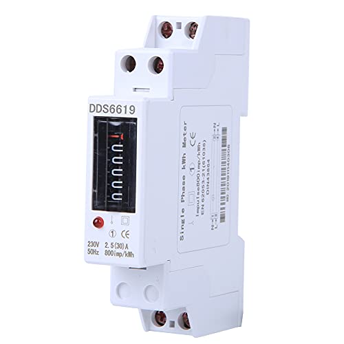KIMISS DDS6619-001 Einphasen-Energie-Messgeräte DIN Rail 1p Haushalt DDS6619001 Digitale Strommonitore-Geräte 230 V Verbrauch Monitor DIN KWH Elektrizitätsverbrauch (DDS6619-001-2.5 (30) a) von KIMISS