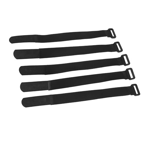 KIMISS Duuti Verstellbarer Fahrradlenkergurt, 5pcs/Set Schwarzer Nylon -Radfahren Reitgurt, Haken und Schleifenverschluss für Fahrräder (Black) von KIMISS