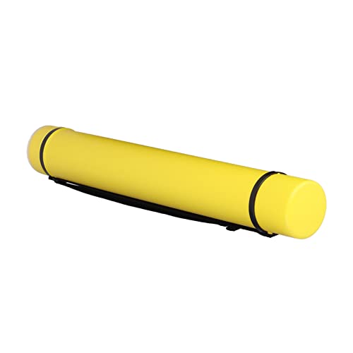 KIMISS Erweiterbares Wasserdichtes Posterrohr mit Riemen, Karten mit Großer Kapazitätshosedokument -Dokumenten, Blaupausen, Kunstwerke und Poster (YELLOW) von KIMISS