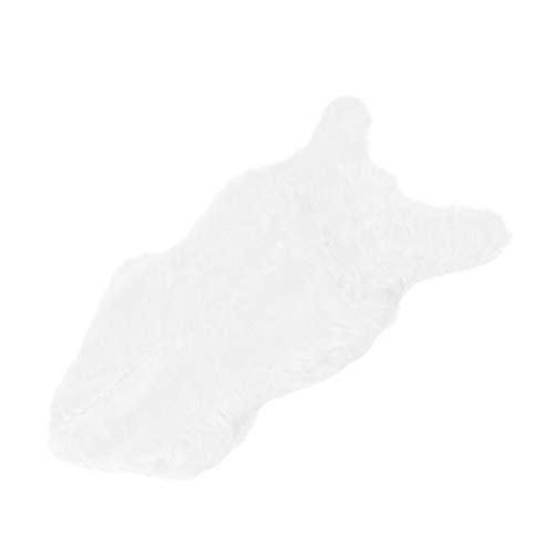 KIMISS Faux Sheepell Pelz Teppich Weicher Bereich Teppich für Schlafzimmer, Wohnzimmer, Sofa - Gemütlich und Stilvoll CT für Wohnkultur (White) von KIMISS