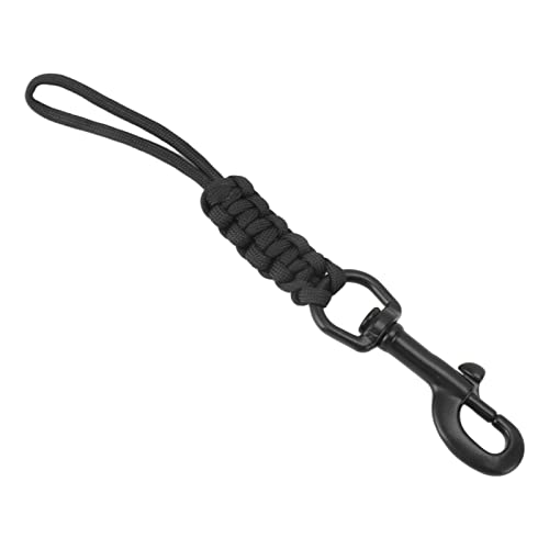 KIMISS Hochleistungs -Tauch -Lanyard mit Edelstahlclip für Unterwasser Handgewebtes Anti Lost Gurt für Tauchen und Outdoor Aktivitäten (Black) von KIMISS