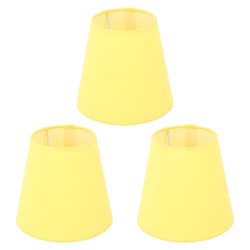 KIMISS Innovative 3PCS -Stoff -Stoff Lampenschirm Staubabdeckung, Moderner E14 Interventionstyp für Schlafzimmer Am Bett, Weiches Beleuchtung und Sicherheitsdesign (YELLOW) von KIMISS