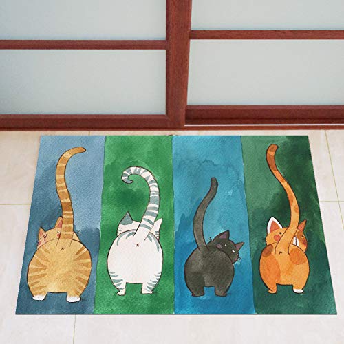 KIMISS Katzenmuster Nicht -Schlupf -Begrüßungs Türmat Eingangsmatte Im Innenbereich, Niedliches Kätzchendesign für die Heimdekoration, 40x60 cm & 45x70 cm Optionen (40 * 60cm) von KIMISS
