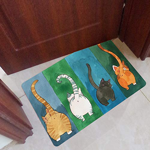 KIMISS Katzenmuster Nicht -Schlupf -Begrüßungs Türmat Eingangsmatte Im Innenbereich, Niedliches Kätzchendesign für die Heimdekoration, 40x60 cm & 45x70 cm Optionen (45 * 70cm) von KIMISS