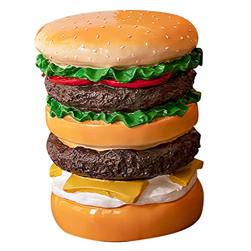 KIMISS Kleiner Handbemalter Stuhl - Niedliche Stilvolle Ergonomische Harzschuhschuhhocker für Wohnzimmer, Schlafzimmer und Multifunktionaler Gebrauch (Burgerhocker) von KIMISS