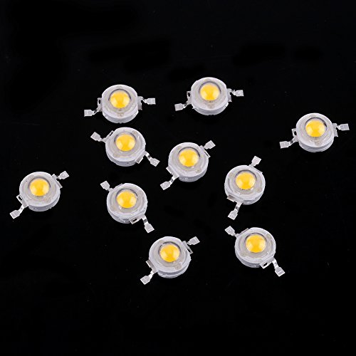 KIMISS Led Chip Led Diode 1W Aluminium 50Pcs SMD 1W Led Lampe Perlen Bulb Chip Für Flutlicht Scheinwerfer Energiesparend Warmweiß (Warmweiß) von KIMISS