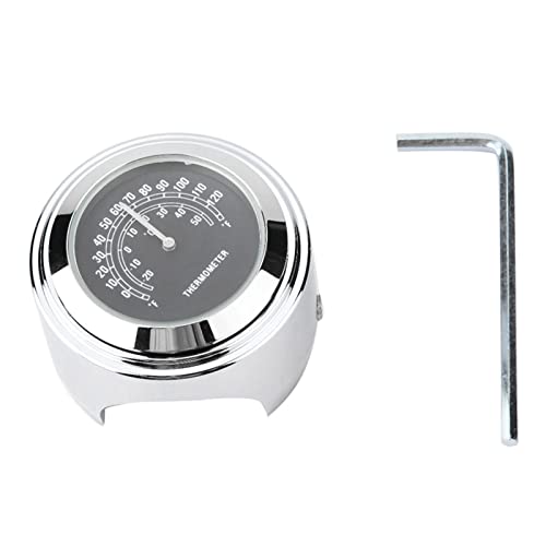 KIMISS Lenkerthermometer, 22-25 mm wasserdichte Motorradlenkerhalterung Temp Thermometer Zubehör(Schwarz) von KIMISS