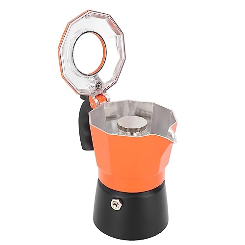 KIMISS Moka -Topf -Kaffeemaschine Kaffeemaschine 2 Ventil Aluminiumlegierung Kaffeekanne mit Ergonomischem Griff, Hitzebeständiger und Isolierter Griff für Büro und Hausbrauen (3 Tassen 150 ml) von KIMISS