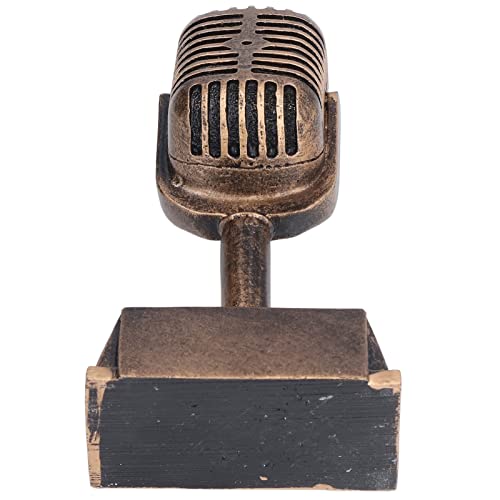 KIMISS Musikpreis-Trophäe, Mikrofon-Ornament, Kunstharz, Musikpreis-Trophäe, Kunstharz, Dekoratives Mikrofon-Tischornament für den Gesangswettbewerb zu Hause von KIMISS