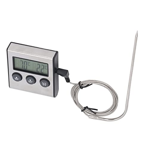 KIMISS Ofen Sicheres Fleischthermometer Elektronisch mit Sonde Digitales Kochküchengrill mit Voreingestellter Temperatur -Timer von KIMISS