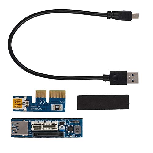KIMISS PCI E 1X-Verlängerung, Riser-Karte, Stromversorgung, USB-Verlängerungskabel, 30 cm, Schwarz von KIMISS