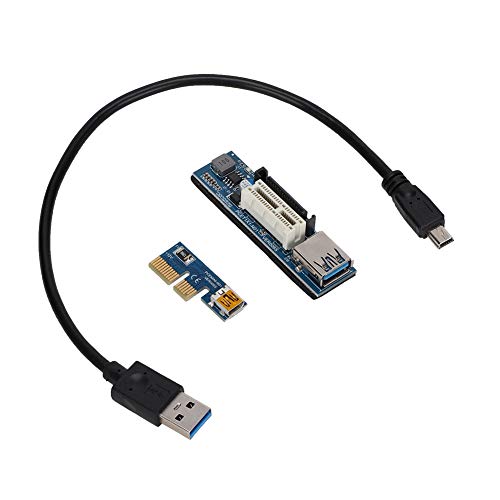 KIMISS Pci-Verlängerung Pci-Verlängerungskabel Schwarz PCB Pci E 1X Verlängerungskabel Kabel Riser Card Power USB Extender 30 cm Schwarz von KIMISS